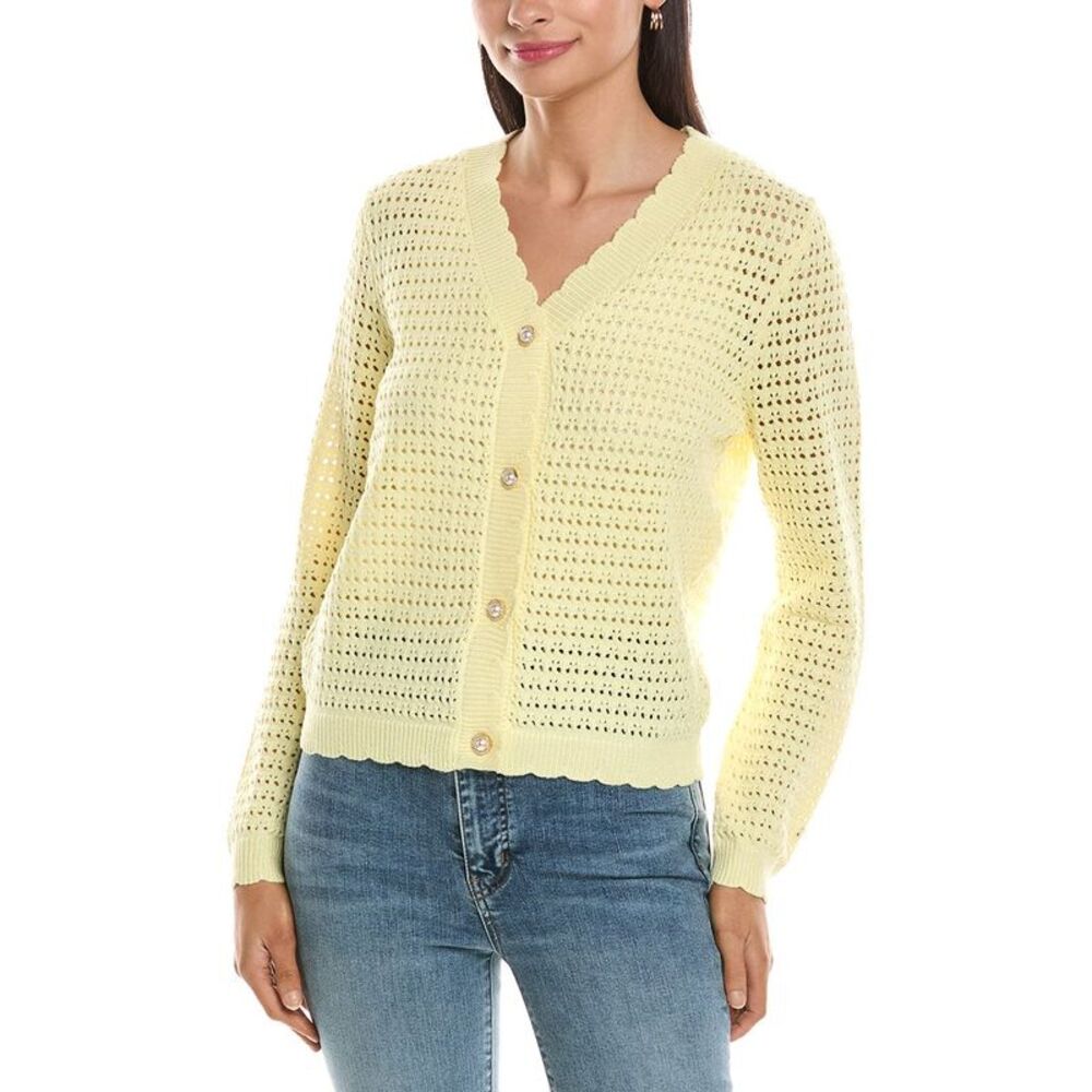 Nanette Nanette Lepore Womens Spring Cardigan, Yellow